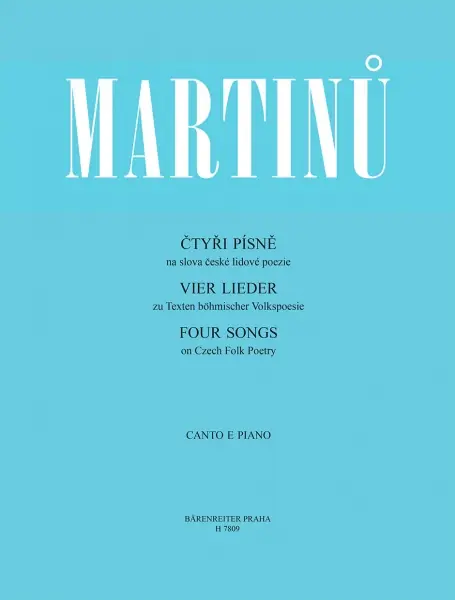 Přímo Od Výrobce Čtyři písně pro mezzosoprán nebo baryton a klavír - Bohuslav Martinů