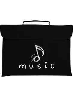 Novinka Taška na noty - černá s potiskem MUSIC