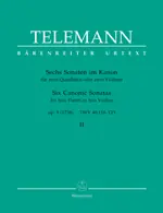 Šest kanonických sonát op. 5 Volume 2 pro dvě příčné flétny, nebo dvoje housle 2 - Georg Philipp Telemann Dokud Zásoby Vydrží