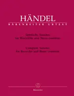 Complete Sonatas for Recorder and Basso continuo - Georg Friedrich Händel Nízká Cena