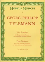 Four Sonatas for Treble Recorder and Basso continuo - altová flétna a klavír - Georg Philipp Telemann Sezónní Sleva