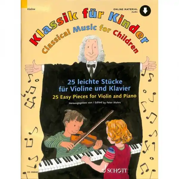 Classical Music for Children - 25 jednoduchých skladeb pro housle a klavír Přímo Od Výrobce