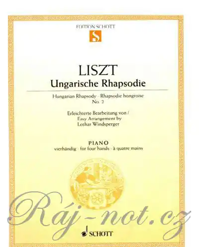 Hungarian Rhapsody No. 2 C Minor pro čtyřruční klavír od Franz Liszt Přímo Od Výrobce