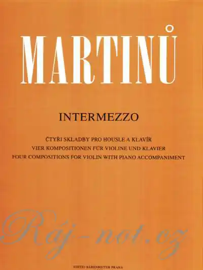 Intermezzo pro housle a klavír - Bohuslav Martinů Vrácení Zdarma