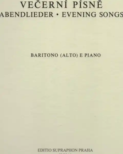 Originální Večerní písně pro zpěv a klavír od Bedřich Smetana