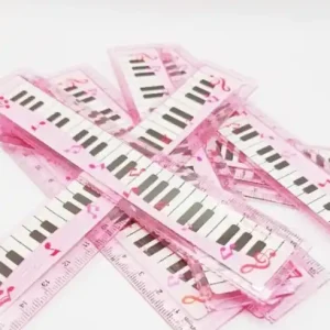 Bezpečná Platba Růžové 15 cm pravítko s potiskem klaviatury