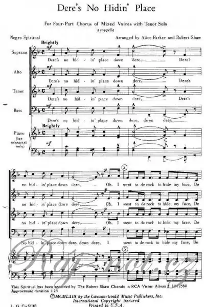 Dere‘s No Hidin‘ Place / SATB a cappella Nejlepší Cena