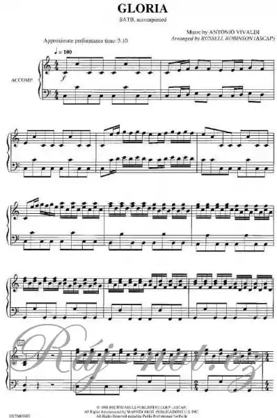 Poslední Šance Gloria - pro piano a sbor (SATB)