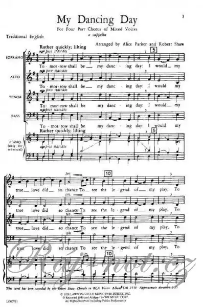Bezpečná Platba MY DANCING DAY / SATB a cappella