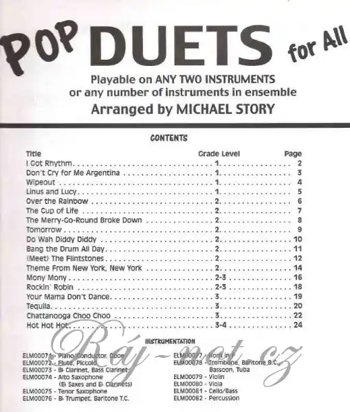 POP DUETS FOR ALL (Revised and Updated) level 1-4 // percussion Ověřený