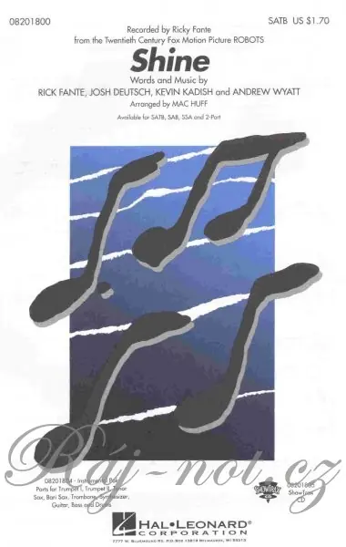 Sleva SHINE (z filmu Roboti) pro sbor SATB a klavír