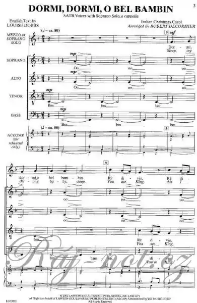 DORMI DORMI O BEL BAMBIN / SATB* a cappella Cenově Výhodný