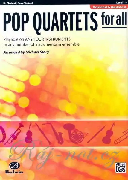 Nová Kolekce POP QUARTETS FOR ALL (Revised and Updated) level 1-4 // klarinet/bass clarinet