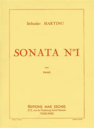 Sonata No.1 pro klavír od Bohuslava Martinů Tovární Cena