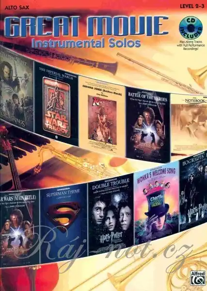 Great Movie Instrumental Solos - 10 velmi známých melodií z úspěšných velkofilmů pro alt saxofon Zlevněný