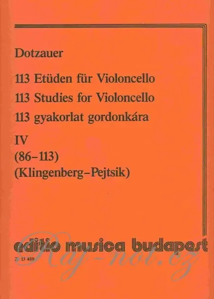 Horká Nabídka Dotzauer - 113 Studies for Violoncello, book 4 (studies 86-113)