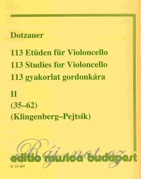 Dotzauer - 113 Studies for Violoncello, book 2 (studies 35-62) Tovární Cena