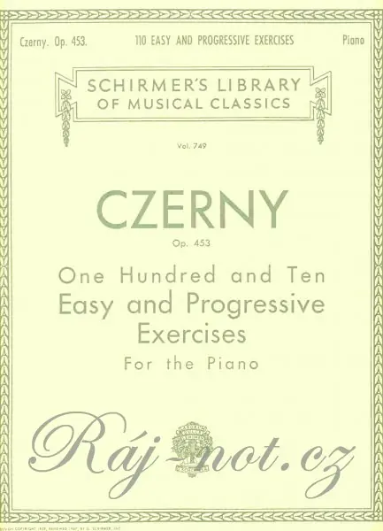 Carl Czerny Op.453 - 110 jednoduchých cvičení pro klavír Cenový Hit