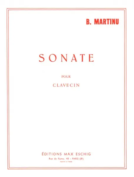 Sonate Clavecin pro cembalo (klavír) od Bohuslava Martinů Horká Nabídka