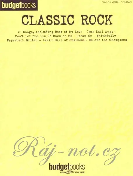 Vysoce Kvalitní Budgetbooks Classic Rock klavír/zpěv/kytara