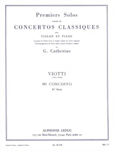 Premiers Solos Concertos Classiques - Concerto no. 19 (Viotti) - noty pro housle a klavír Nakupujte Hned