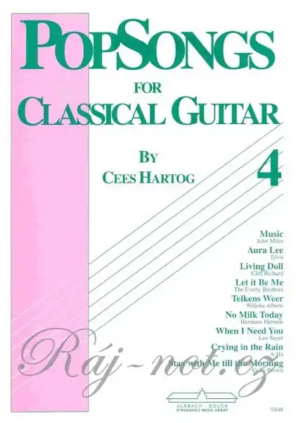 Popsongs for Classical Guitar 4 - 9 skladeb pro kytaru Nejprodávanější