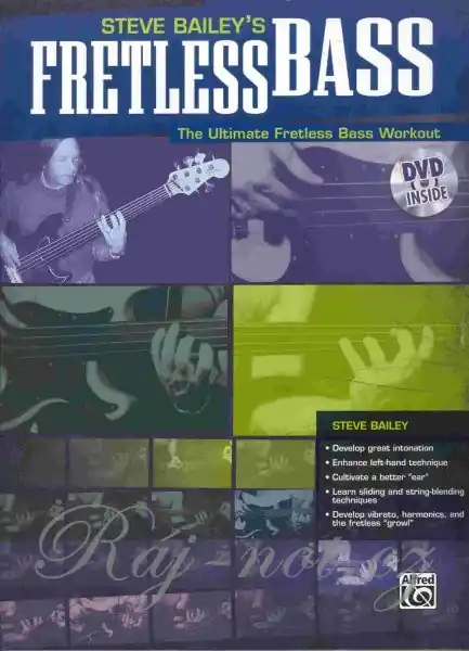Levný Fretless Bass by Steve Bailey - book & DVD / basová kytara + tabulatura