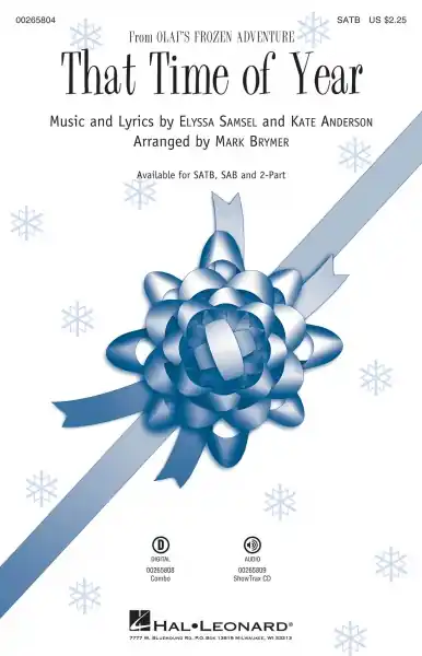Horká Nabídka That Time of Year - from Olaf‘s Frozen Ledové království Adventure SATB