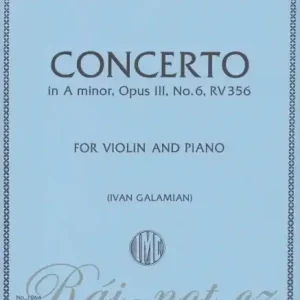 Concerto Op. 3 N. 6 La M. (Galamian) pro housle a klavír Speciální Cena