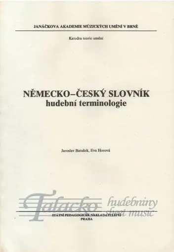 Výhodná Nabídka Slovník německo - české hudební terminologie