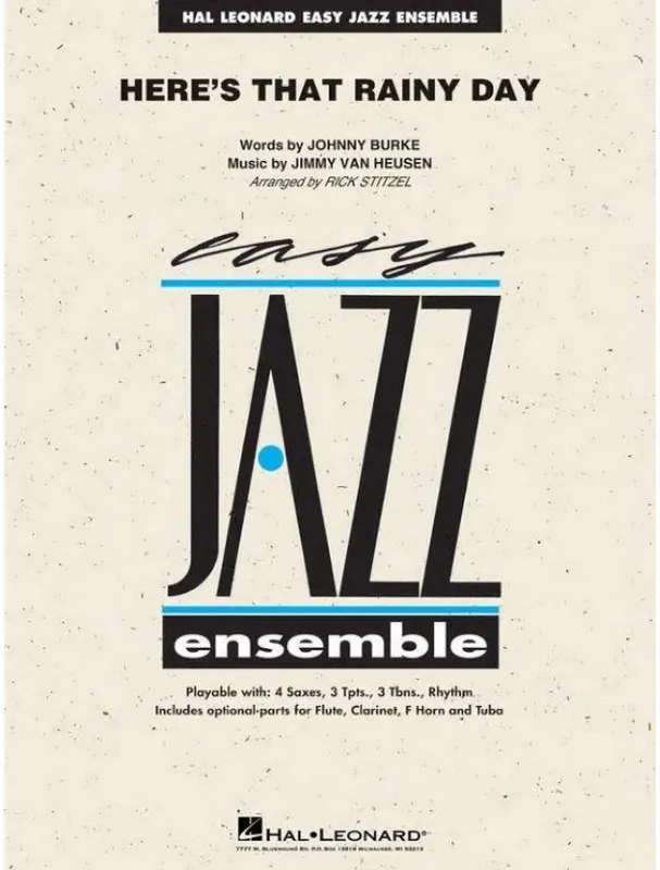 Must-Have Johnny Burke Here‘s That Rainy Day (snadné noty pro jazzový orchestr, party, partitura)