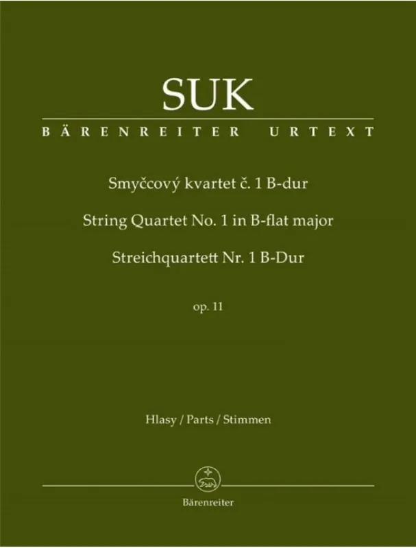 Josef Suk String Quartet no. 1 in B-flat major op. 11 (noty pro smyčcový kvartet, party) Poslední Šance