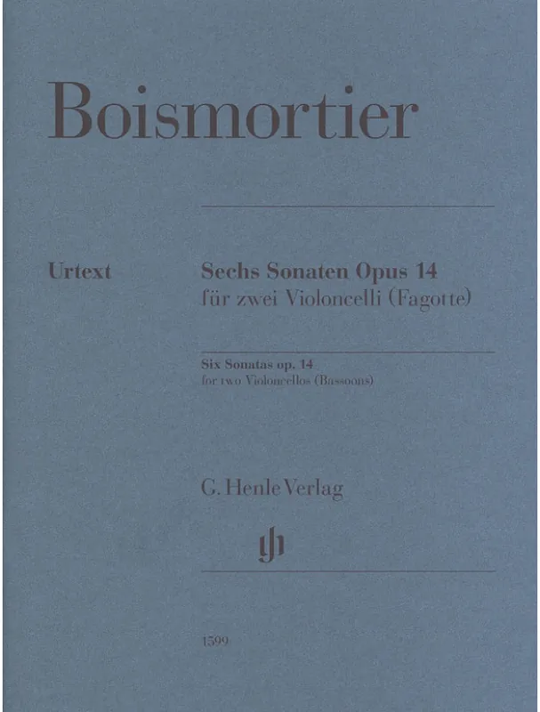 Joseph Bodin de Boismortier 6 Sonatas Op. 14 (noty na violoncello, duet) Levný