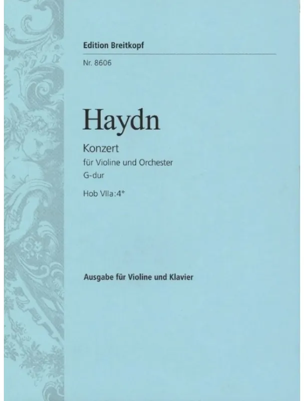 Joseph Haydn Concerto in G major Hob VIIa 4* (noty na housle, klavír) Speciální Cena