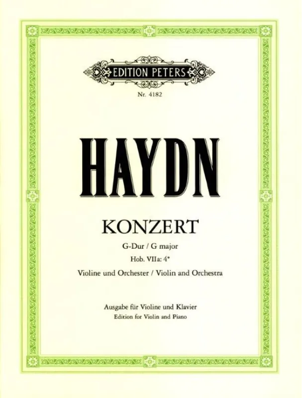 Akční Cena Joseph Haydn Concerto No . 2 in G Major Hob. VIIa 4 (noty na housle, klavír)