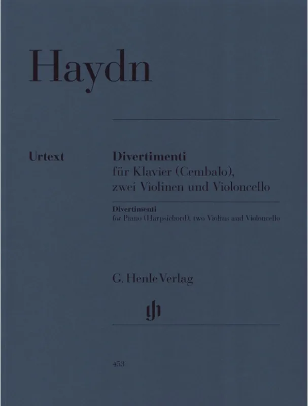 Joseph Haydn Divertimenti for Piano (noty na housle, violoncello, klavír) Top Prodej