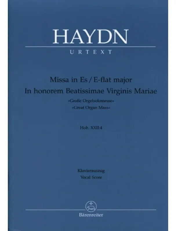 Joseph Haydn Missa in E-flat major Hob.XXII 4 (noty na klavír, zpěv) (noty na klavír, zpěv) Dokud Zásoby Vydrží