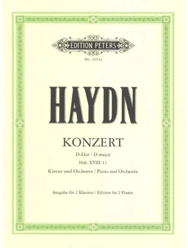 Joseph Haydn Piano Concerto No.11 In D Hob.XVIII (noty na čtyřruční klavír) Aktuální