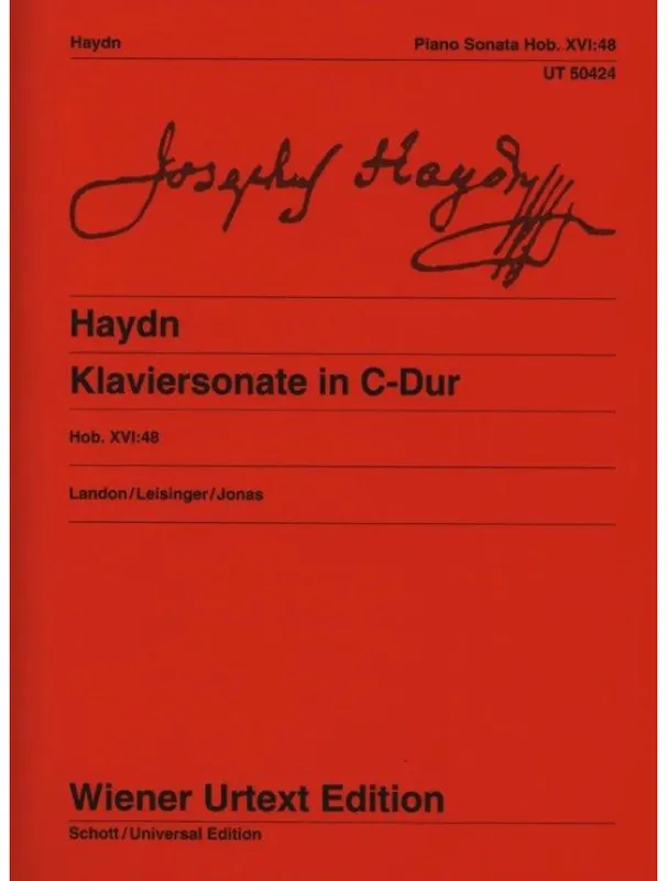 Joseph Haydn Piano Sonata C Major Hob.XVI 48 (noty na klavír) Pouze Dnes