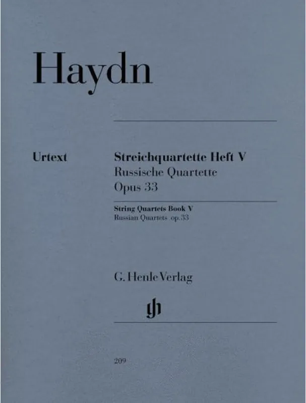 Cenově Výhodný Joseph Haydn String Quartets Book V, Op. 33 - Russian Quartets (noty pro smyčcový kvartet)