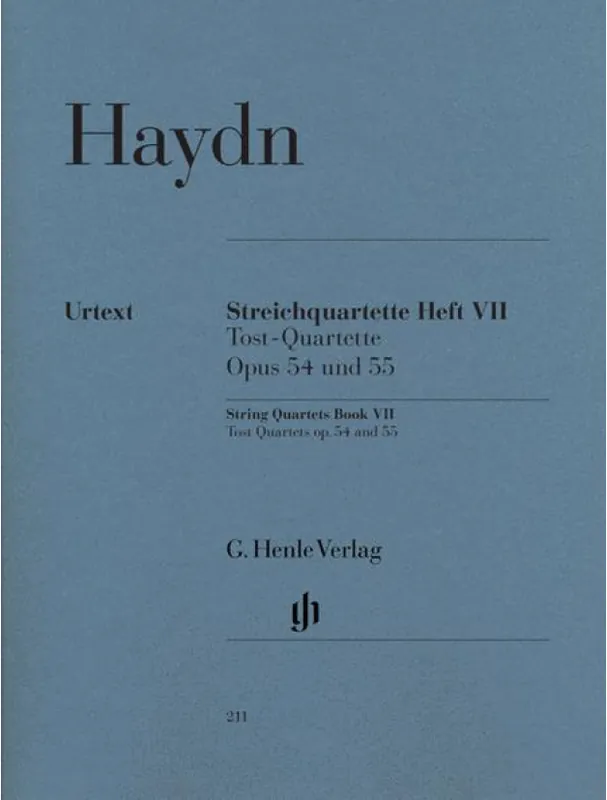 Cenová Bomba Joseph Haydn String Quartets Book VII, Op. 54 and Op. 55 - Tost Quartets (noty pro smyčcový kvartet)