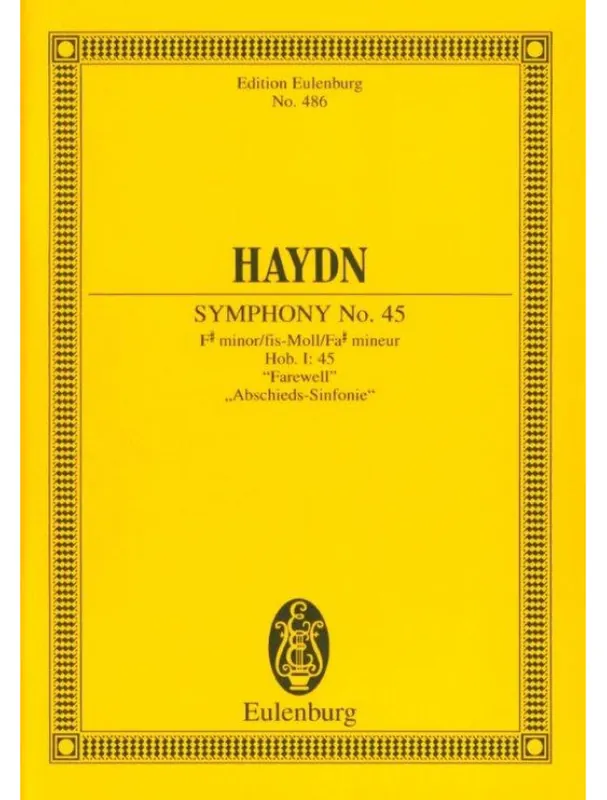 Joseph Haydn Symphony No. 45 F Minor Hob. I ‘Farewell‘ (noty, partitura) Cenový Hit