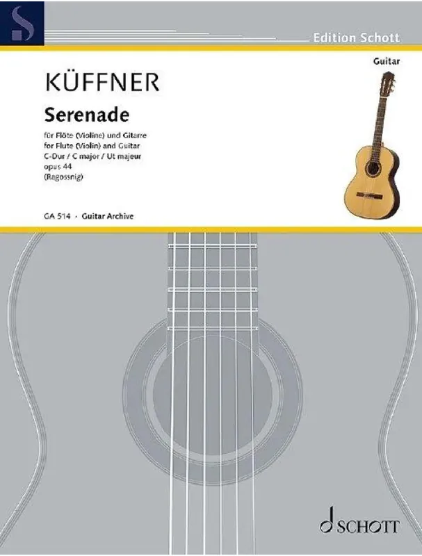 Nejlepší Volba Joseph Küffner Serenade C Opus 44 (noty na příčnou flétnu, klavír)