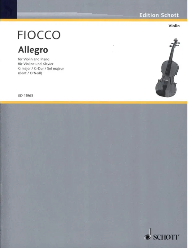 Joseph-Hector Fiocco Allegro G Major (noty pro housle, klavír) Ověřený