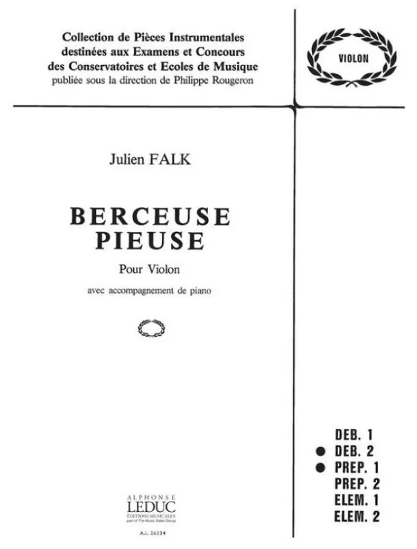 Nejprodávanější Julien Falk Berceuse Pieuse (noty na housle, klavír)