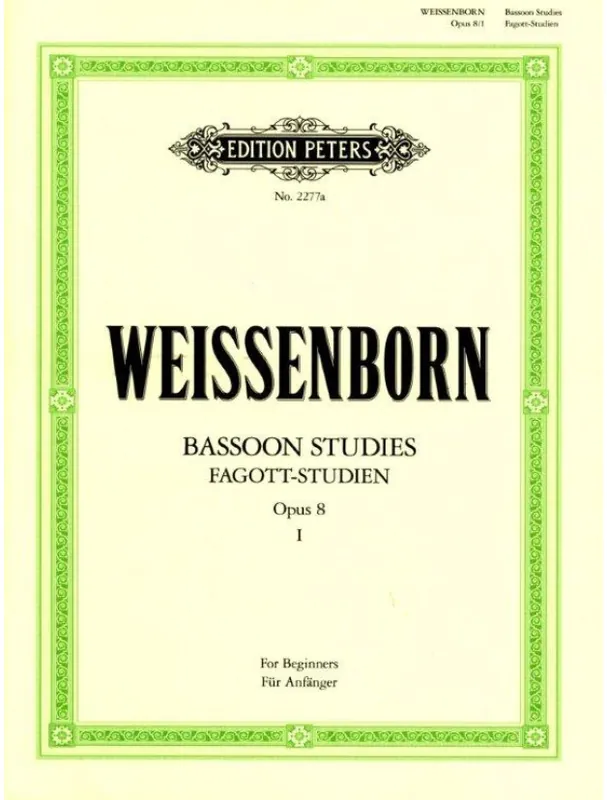 Julius Weissenborn Fagottstudien 1 Op.8 (noty na fagot) Tovární Cena