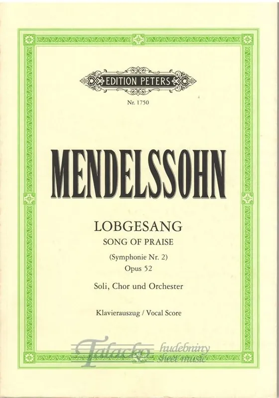 Tovární Cena Lobgesang (Song of Praise) (Symphony No.2) Op.52