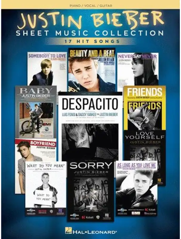 Poslední Šance Justin Biebier Sheet Music Collection (noty na klavír, zpěv, akordy na kytaru)