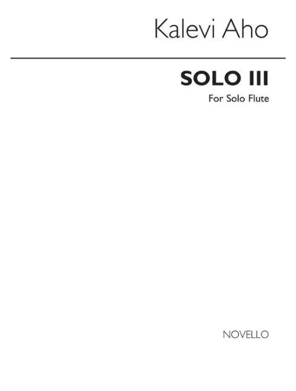 Kup Teď Kalevi Aho Solo III (noty na příčnou flétnu)