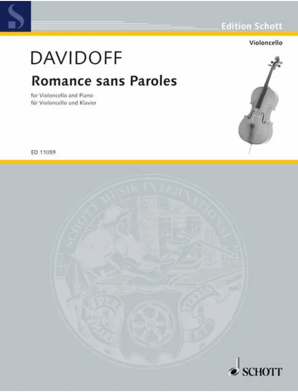 Karl Davydov Romance sans Paroles (noty na violoncello, klavír) Pouze Dnes